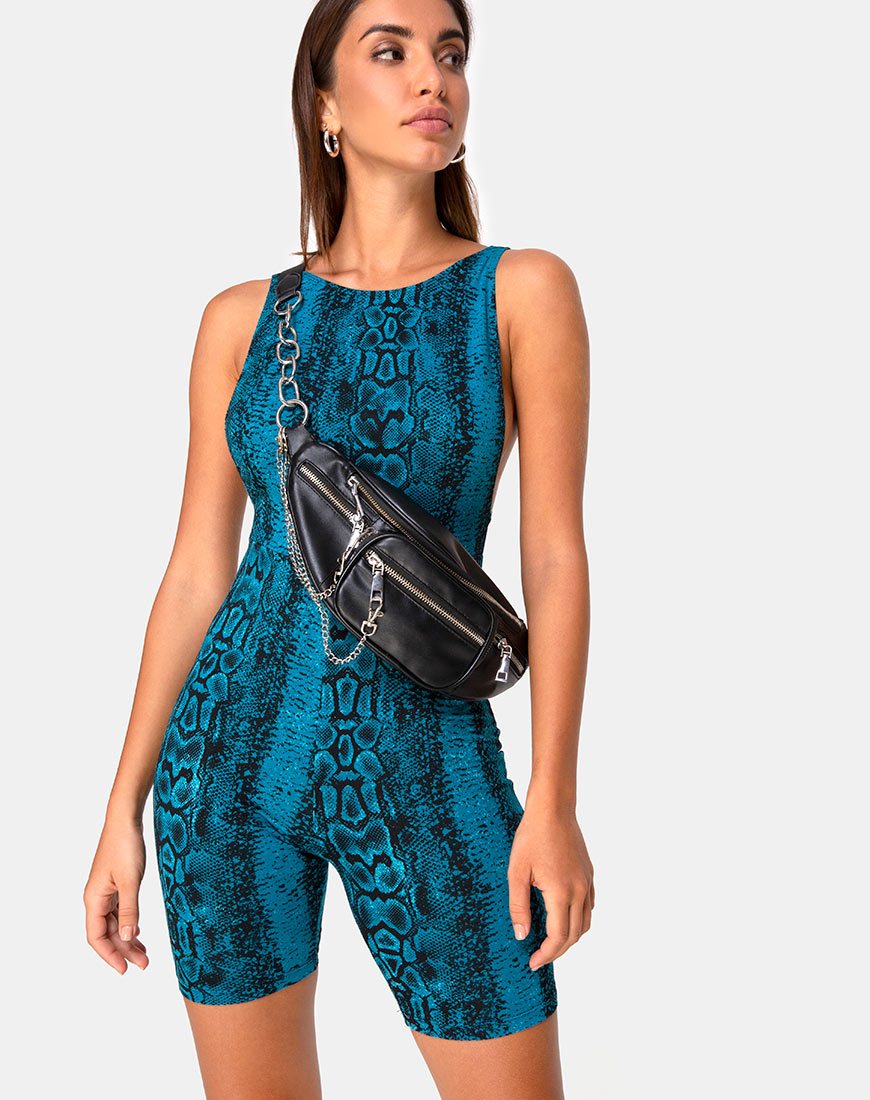 Acro Unitard en azul serpiente
