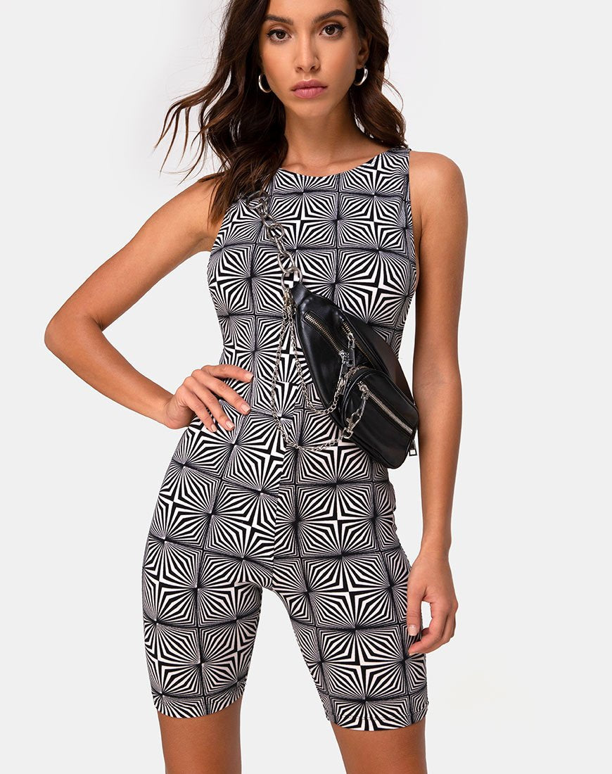 Imagen de Acro Unitard en Sypro Blanco y Negro