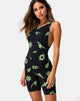Imagen de Acro unitard en negro con estampado tribal