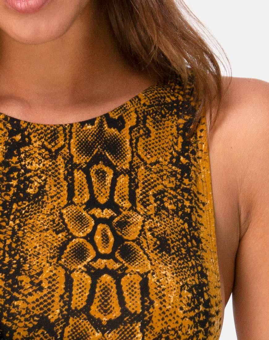 Imagen de Acro Unitard en mostaza serpiente