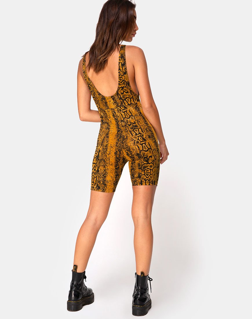 Imagen de Acro Unitard en mostaza serpiente