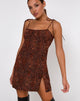 Imagen de Adara Slip Dress in Ditsy Leopard Orange