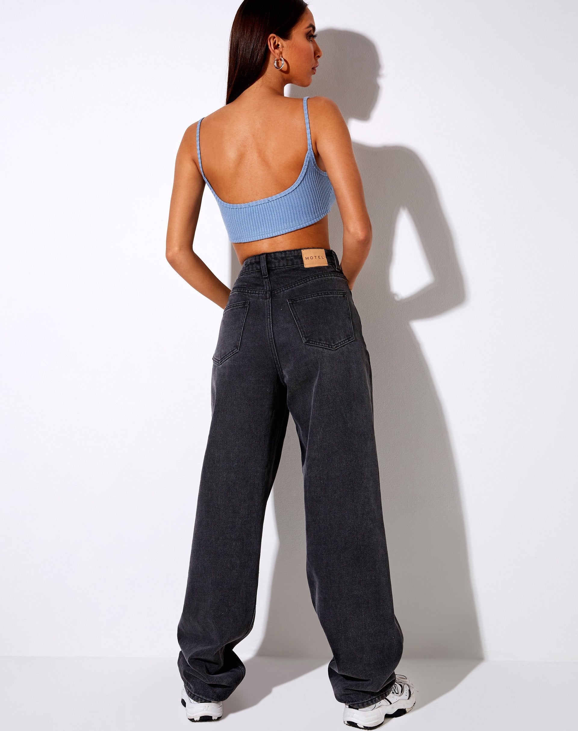 Imagen de Adda Bralet en canalé azul ceniza