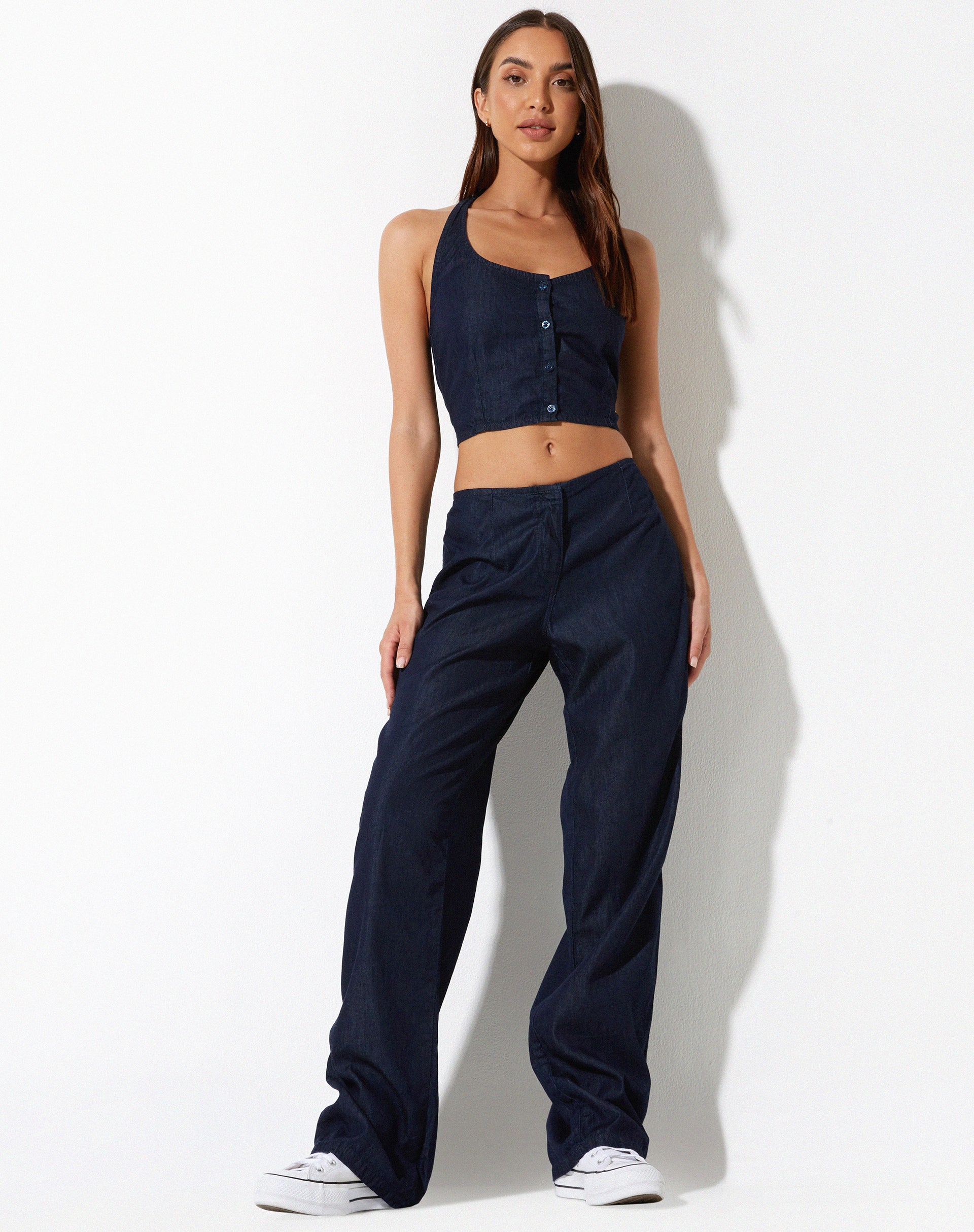 imagen de Aegir Crop Top en Denim Blue Chambray