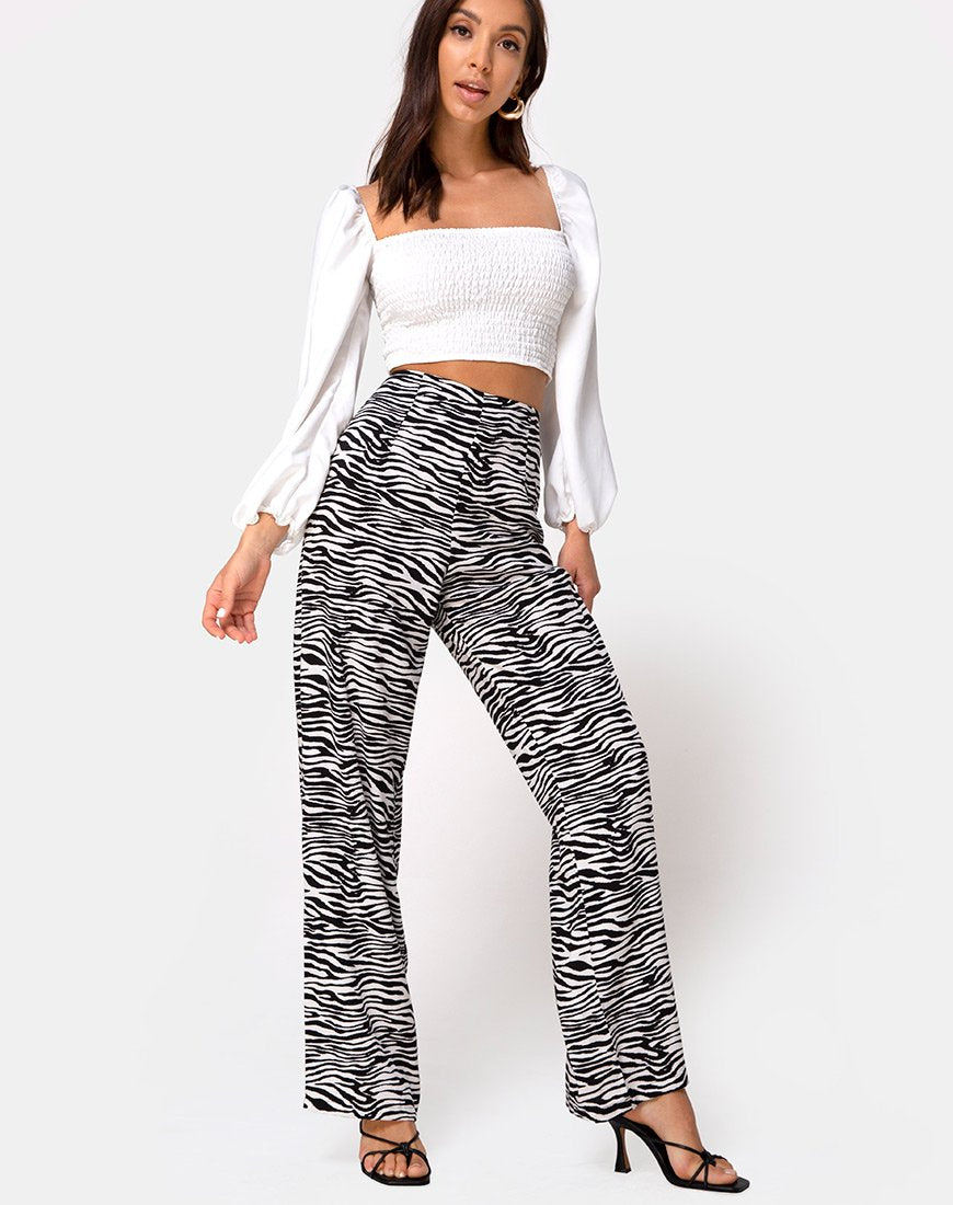 Imagen de Aely Wide Leg Palazo in Classic Zebra