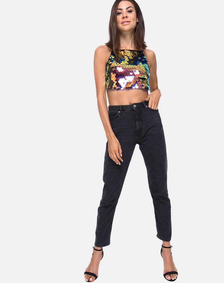 Imagen de Ahena Crop Top de lentejuelas Fruta del dragón
