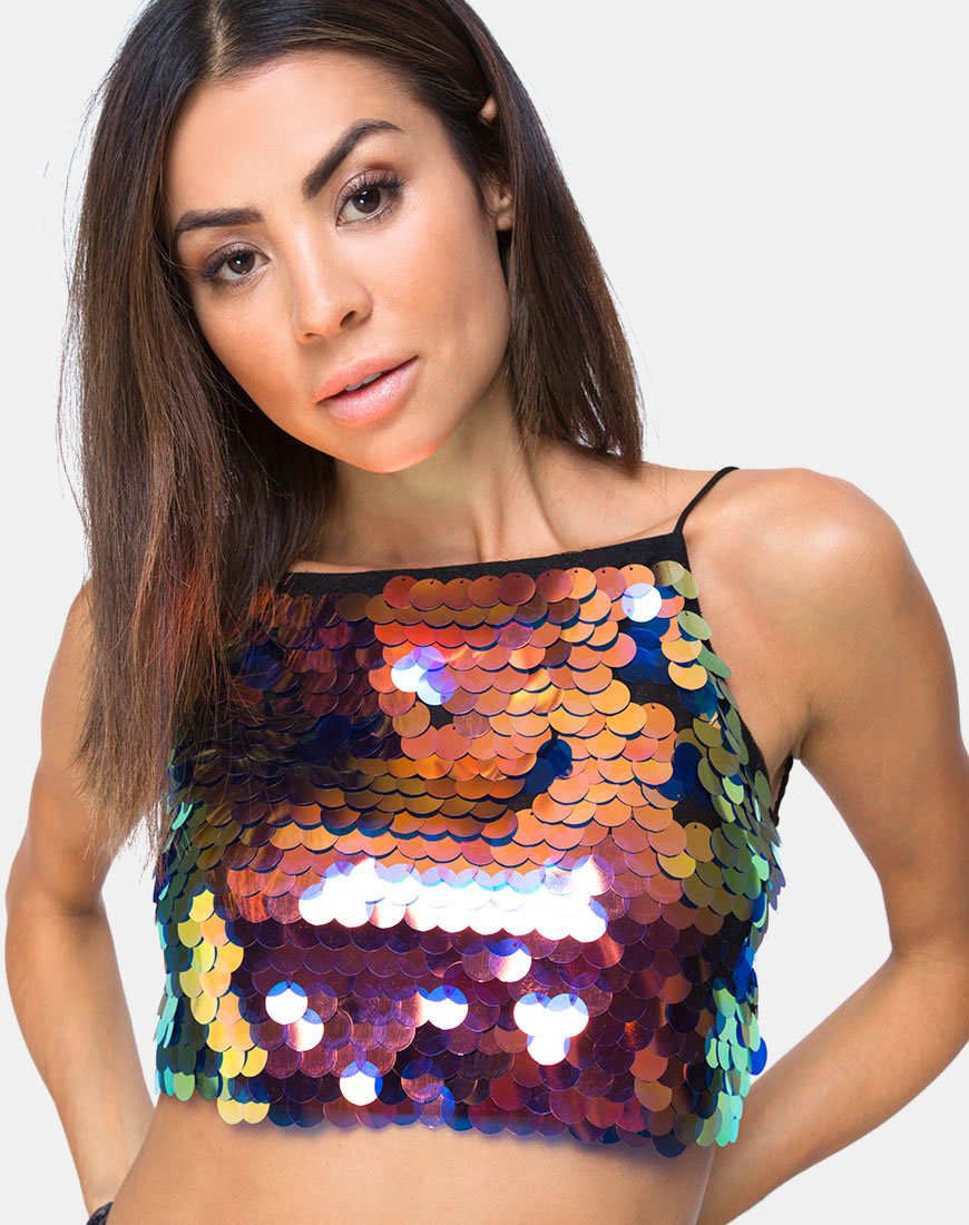 Imagen de Ahena Crop Top de lentejuelas Fruta del dragón