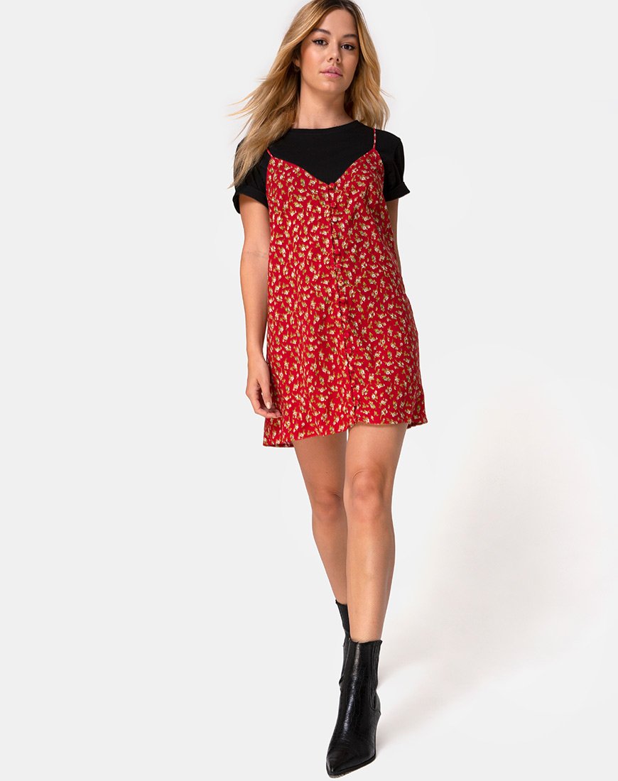 Imagen del vestido Akina en Falling For You Floral Rojo