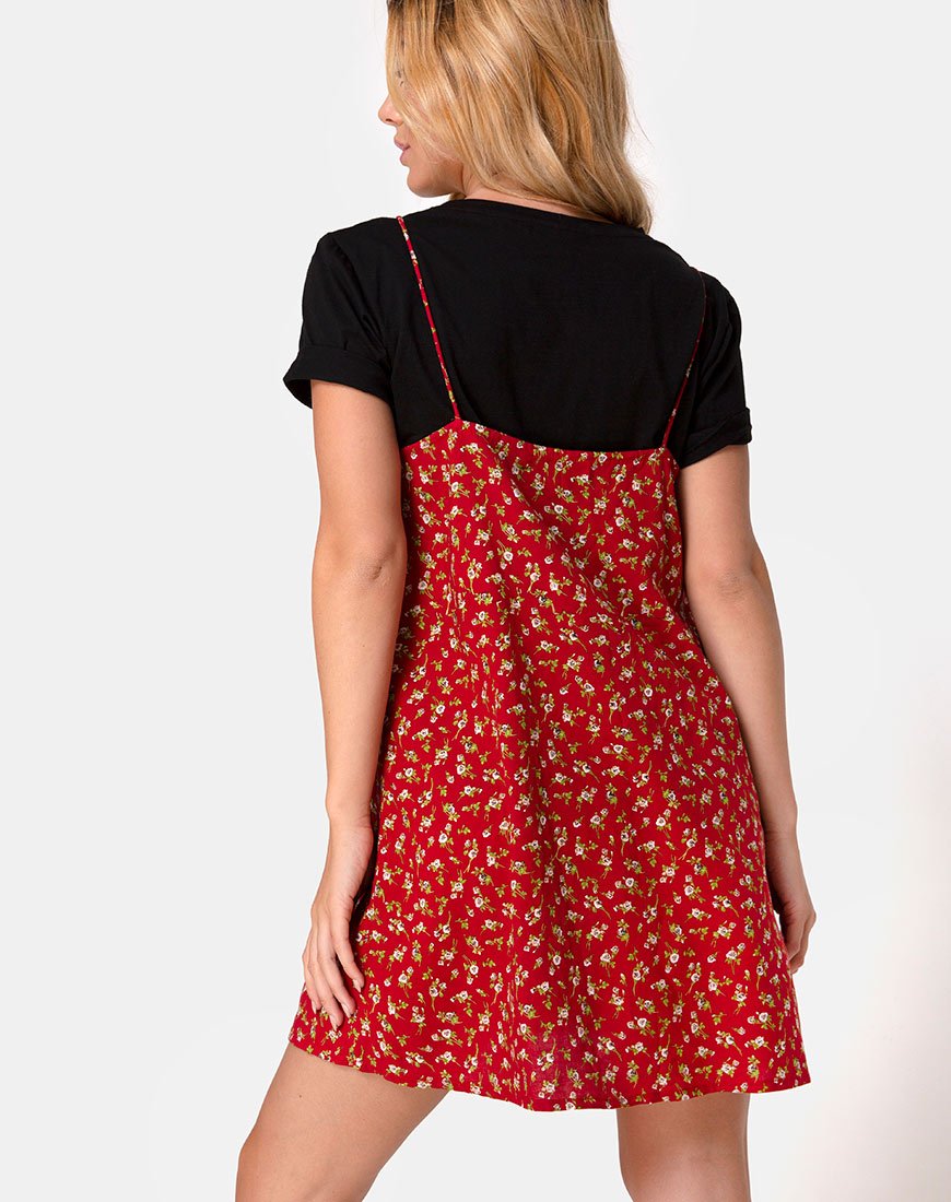Vestido Akina en Falling For You Floral Rojo