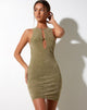 IMAGEN DE Alannah Bodycon Dress in Mixed Animal Flock Olive