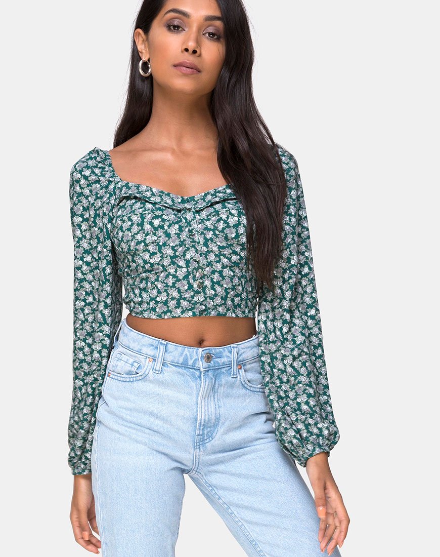Imagen de Alor Crop Top en Floral Bloom Verde
