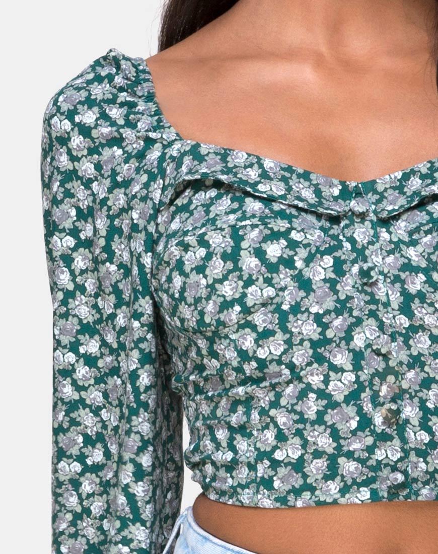 Imagen de Alor Crop Top en Floral Bloom Verde