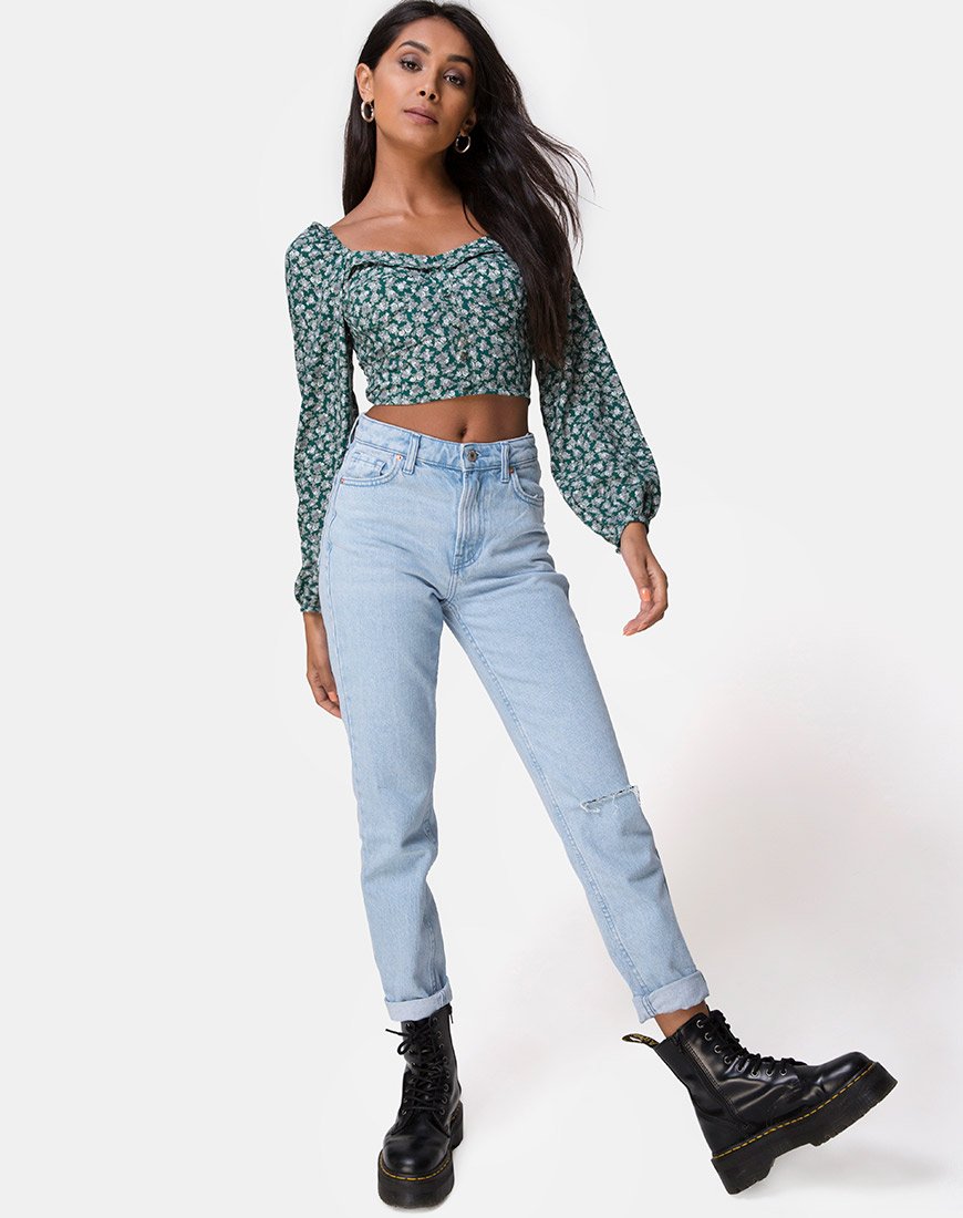 Imagen de Alor Crop Top en Floral Bloom Verde
