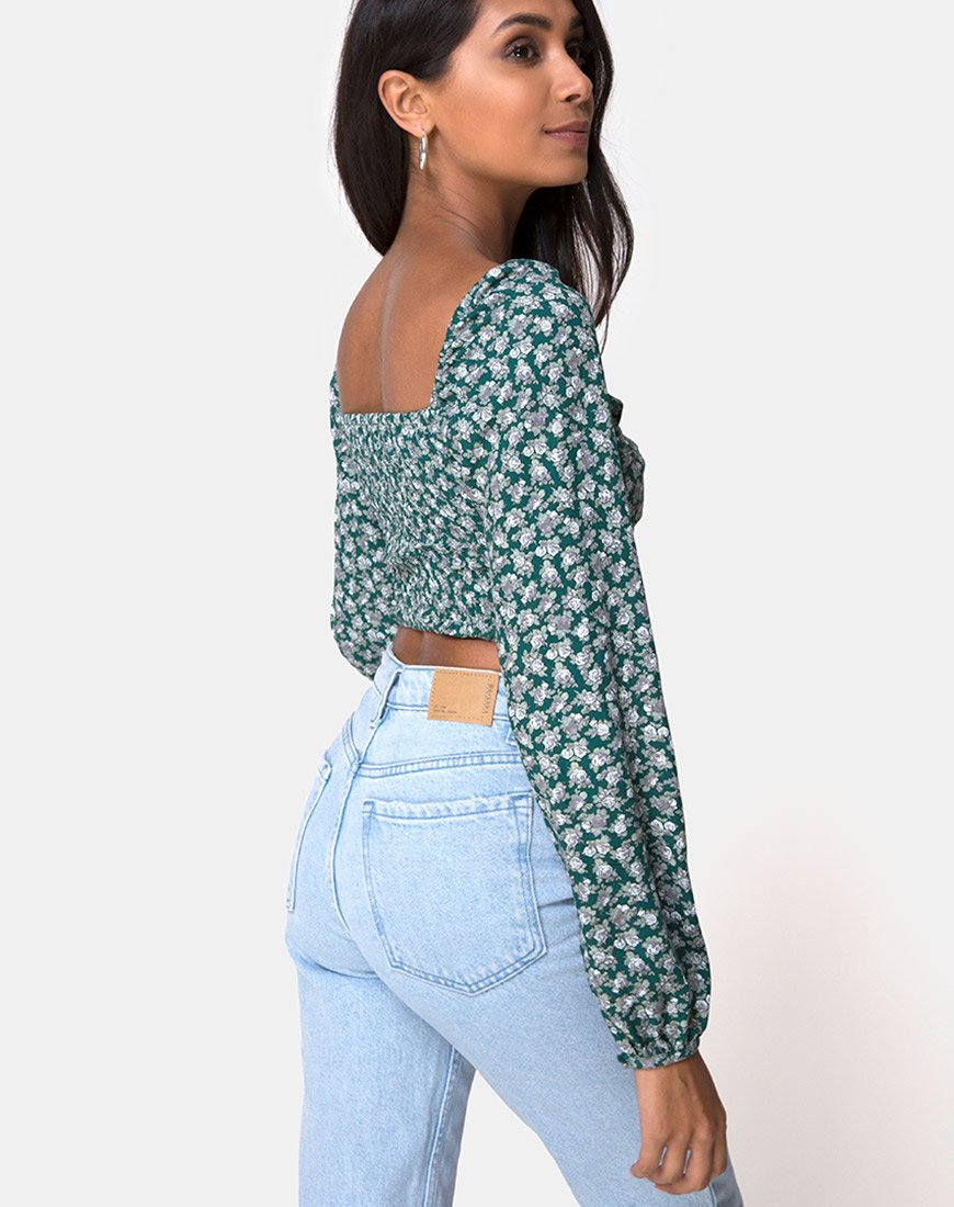 Imagen de Alor Crop Top en Floral Bloom Verde
