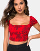 Imagen de Alya Crop Top en Tonal Floral Rojo