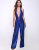 Imagen del mono Amber Wide Leg Jumpsuit in Mini Sequin Cobalt