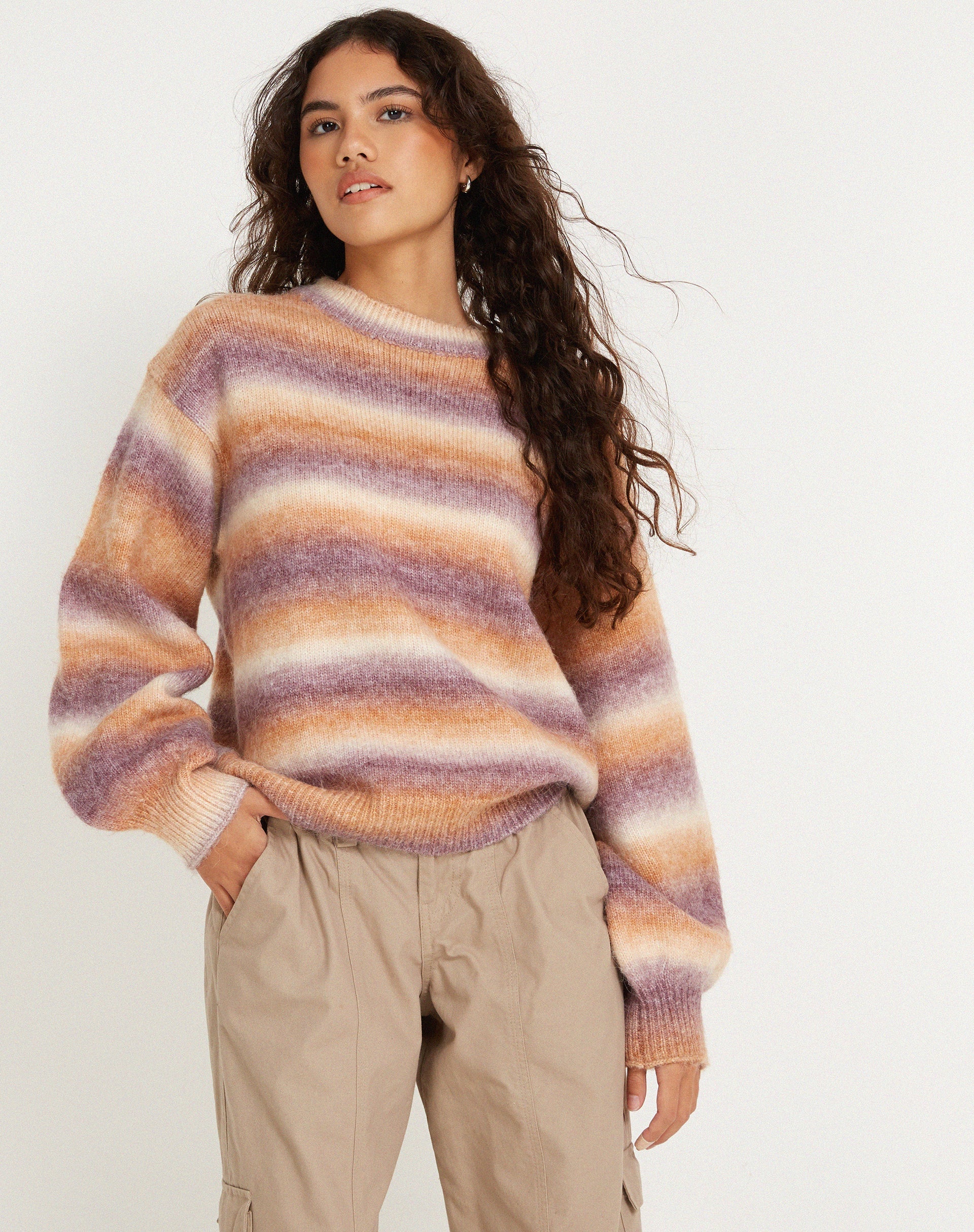 imagen de Ammaria Jumper in Purple Brown Cream