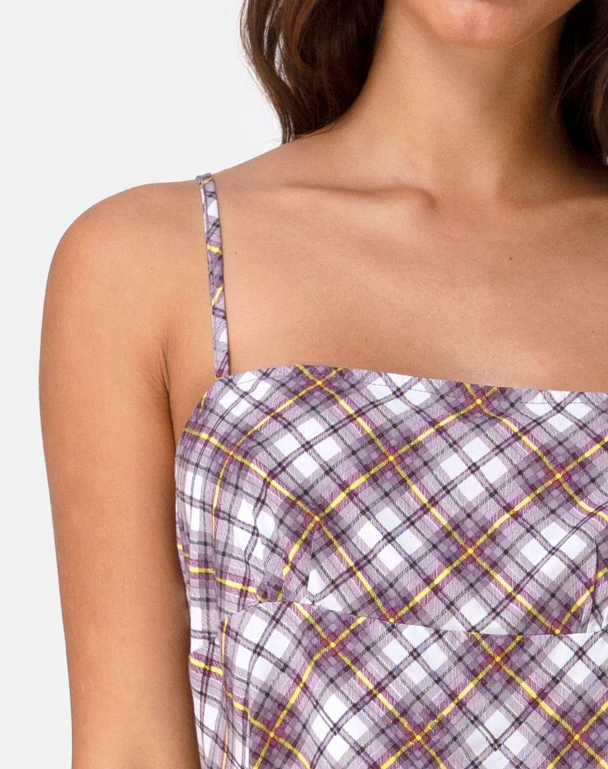 Imagen de Andin Slip Dress in Grunge Check Purple