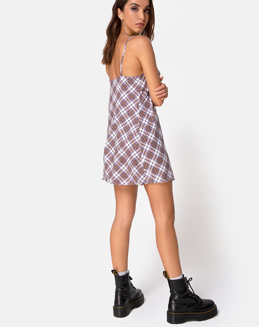 Imagen de Andin Slip Dress in Grunge Check Purple