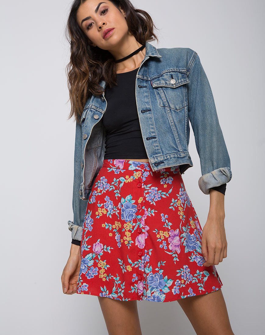 Falda Andrea Skater en Vintage Fleur