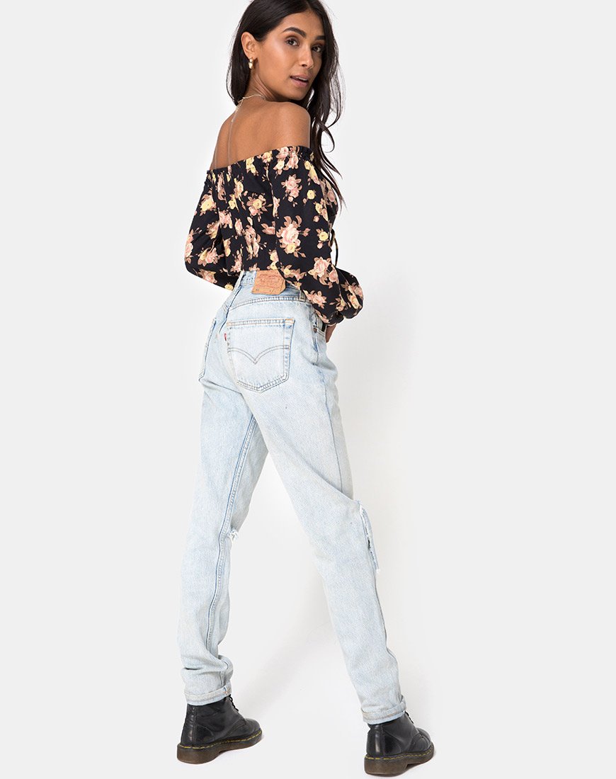 Imagen de Aneca Off The Shoulder Top in Antique Rose Negro