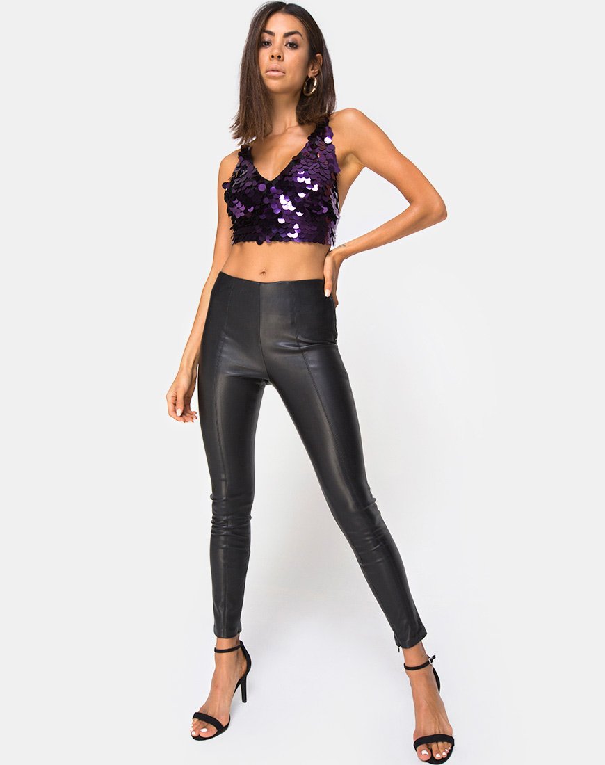Imagen de Angel Crop Top en lentejuelas disco ciruela