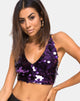 Imagen de Angel Crop Top en lentejuelas disco ciruela