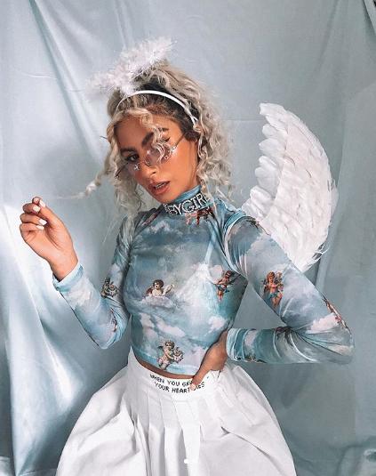 Imagen de Lara Crop Top en malla Angel Sky Blue