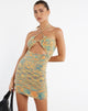 imagen de MOTEL X JACQUIE Anja Bodycon Dress in Mix Space Dye Multi Colour
