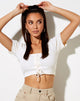 Imagen de Anjali Crop Top en canalé marfil