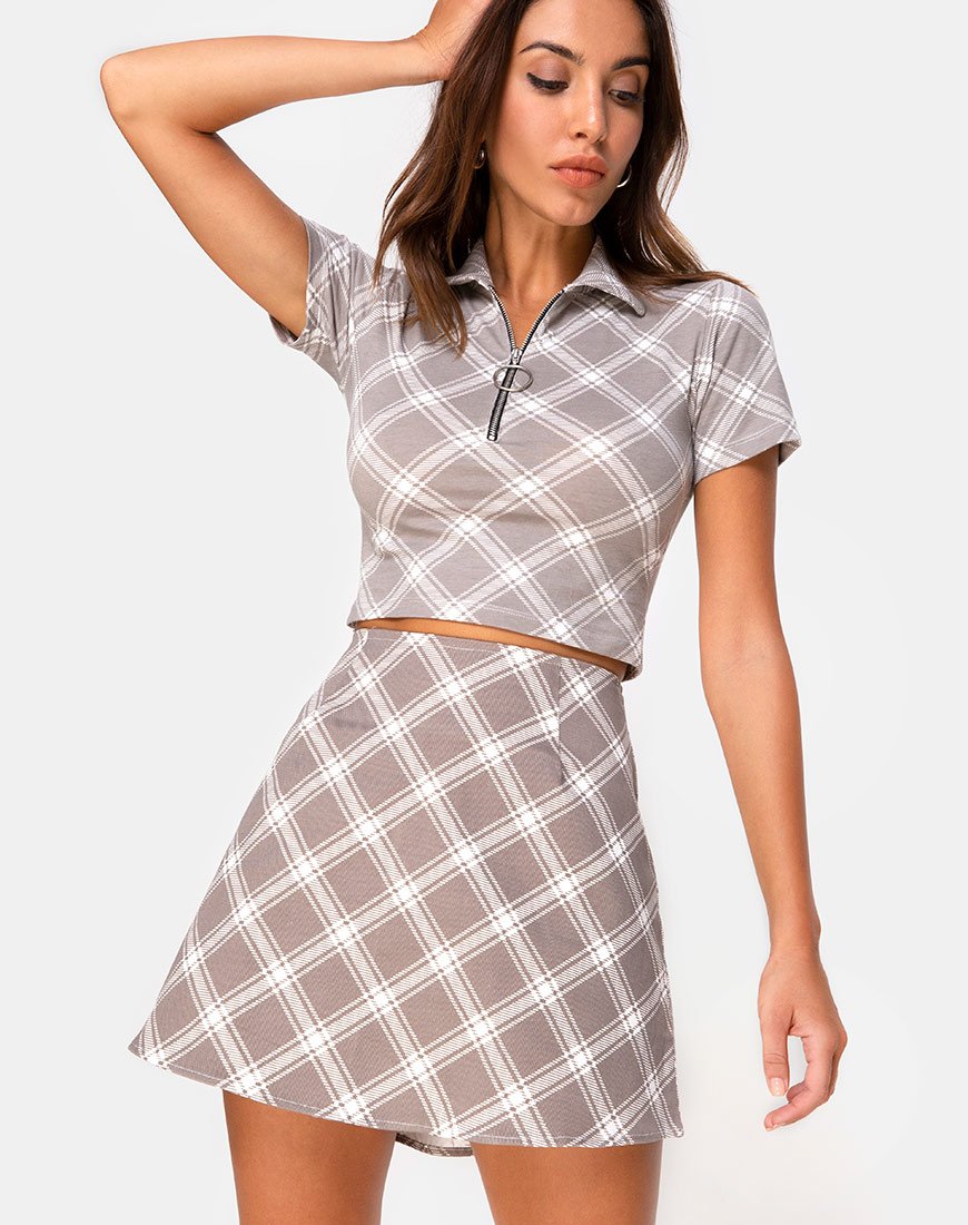 Falda Annie en Grunge Check Topo