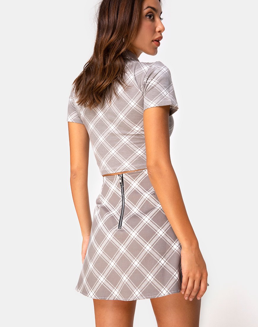 Falda Annie en Grunge Check Topo