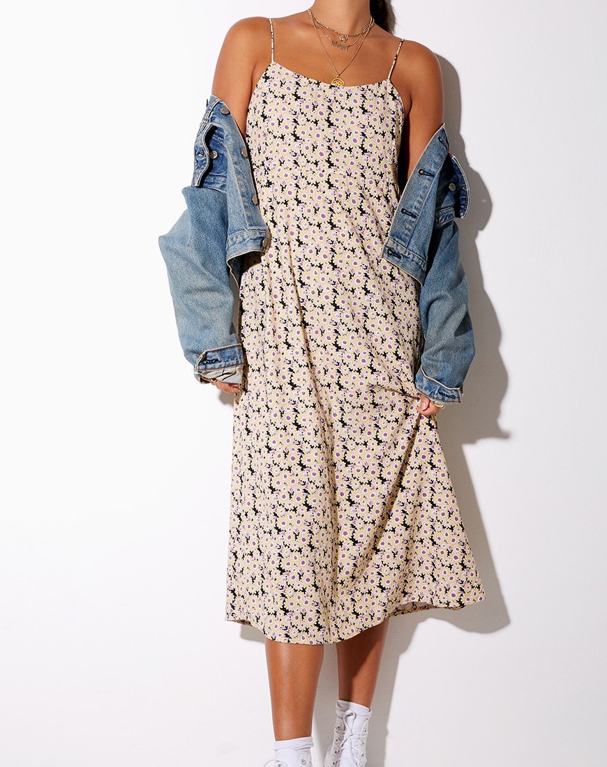 Vestido Anya Midi en crema Daisy Day