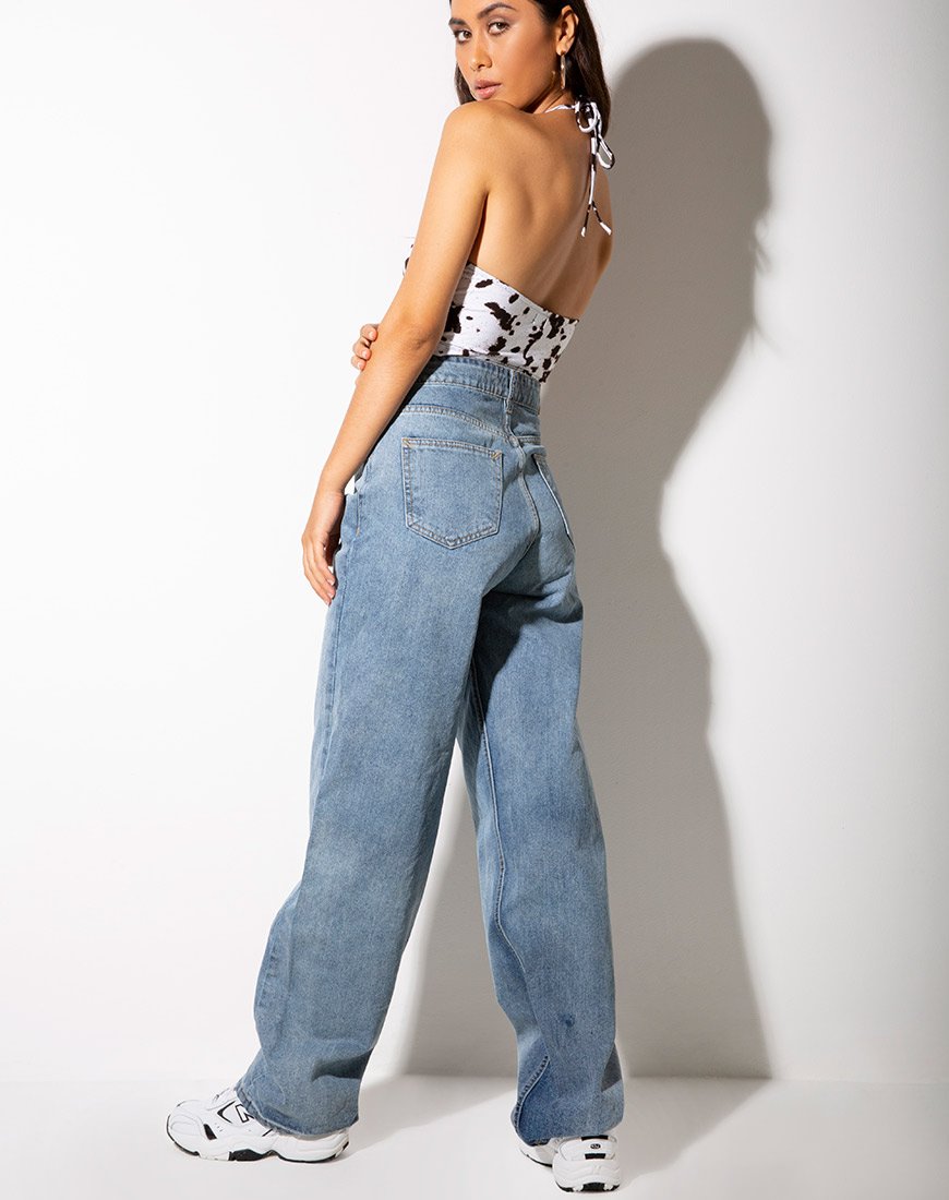 Imagen de Abril Crop Top en Mini Vaca Blanco y Negro