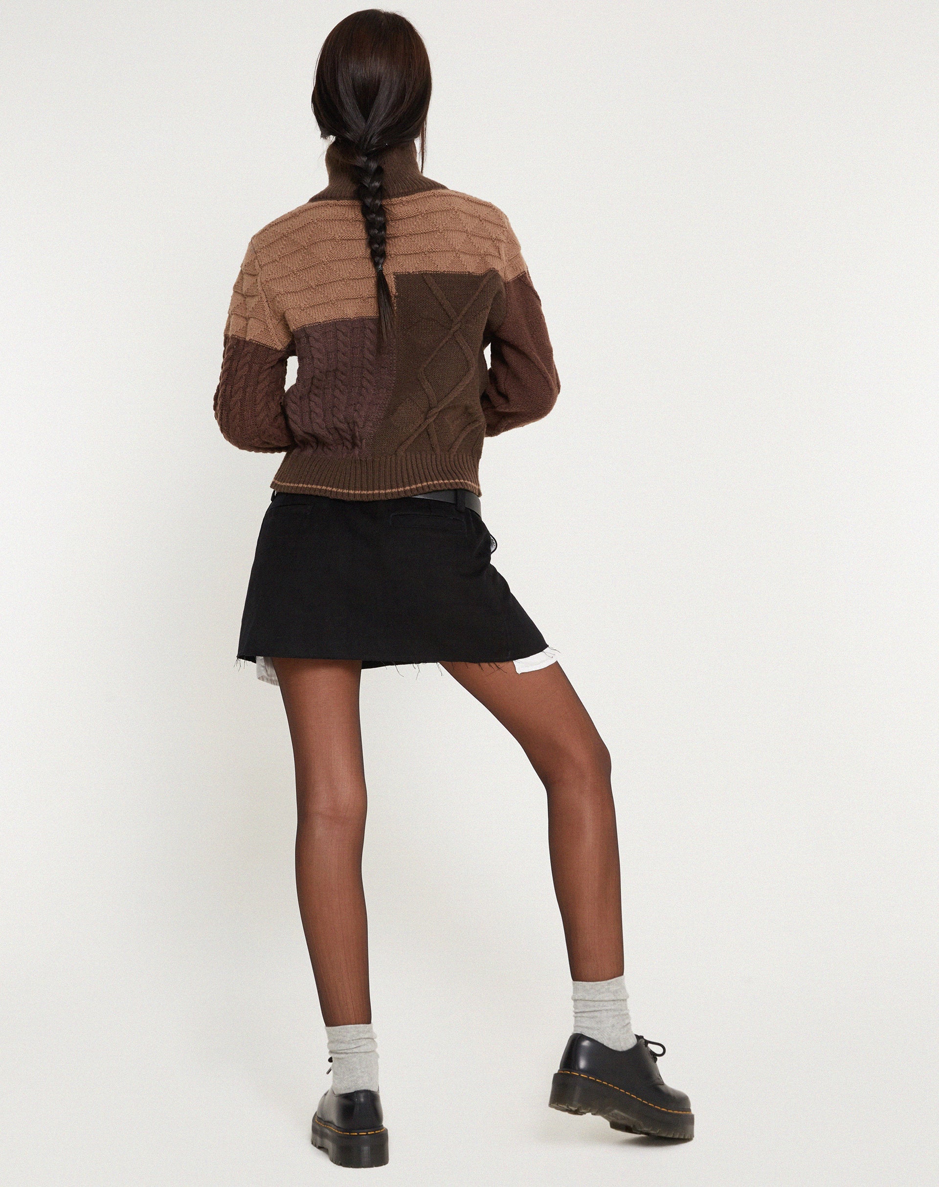 imagen de la chaqueta de punto Arelius en marrón tonal