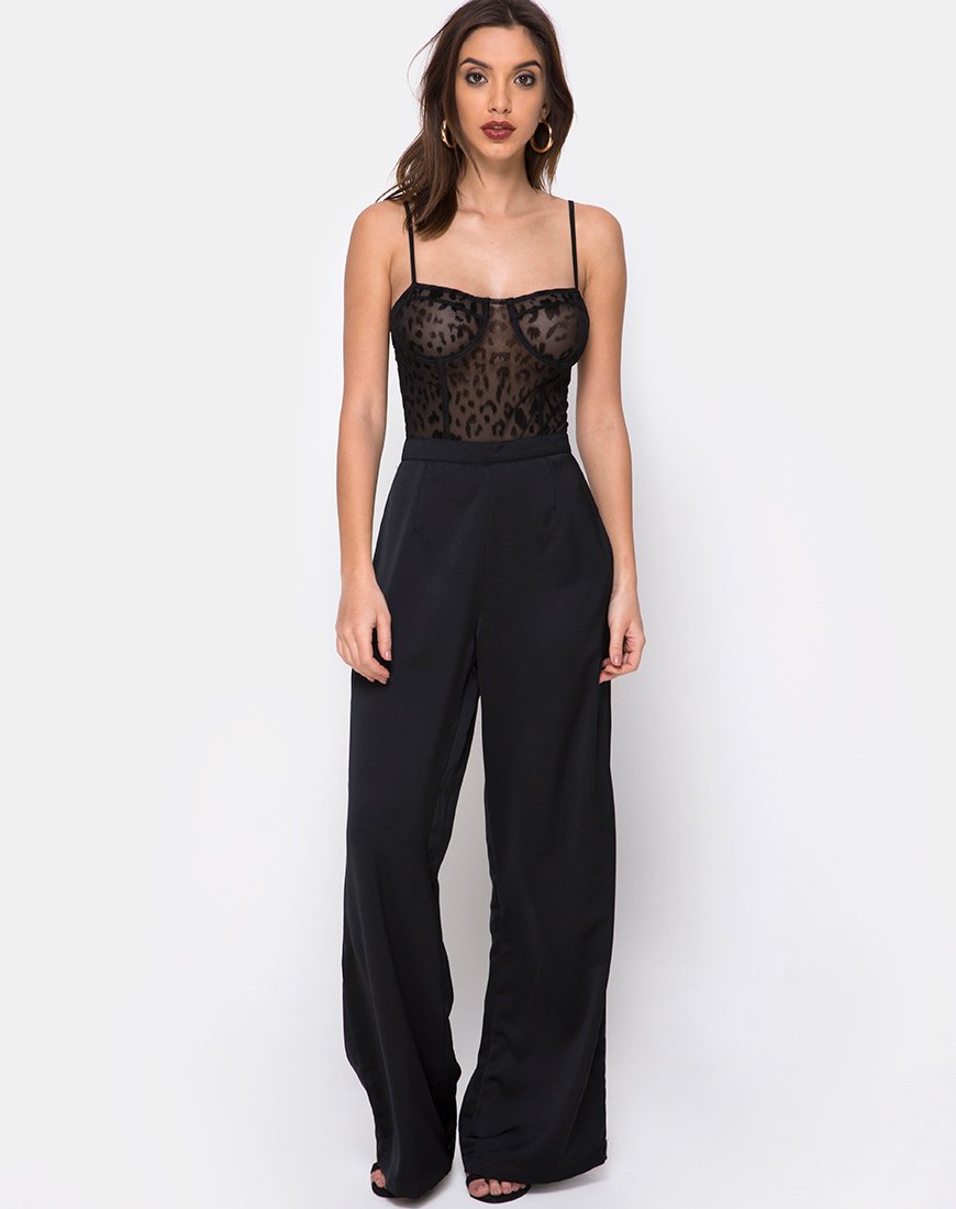 Pantalón Ari Palazo en Satén Negro