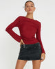 imagen de Armina Long Sleeve Top in Burgundy