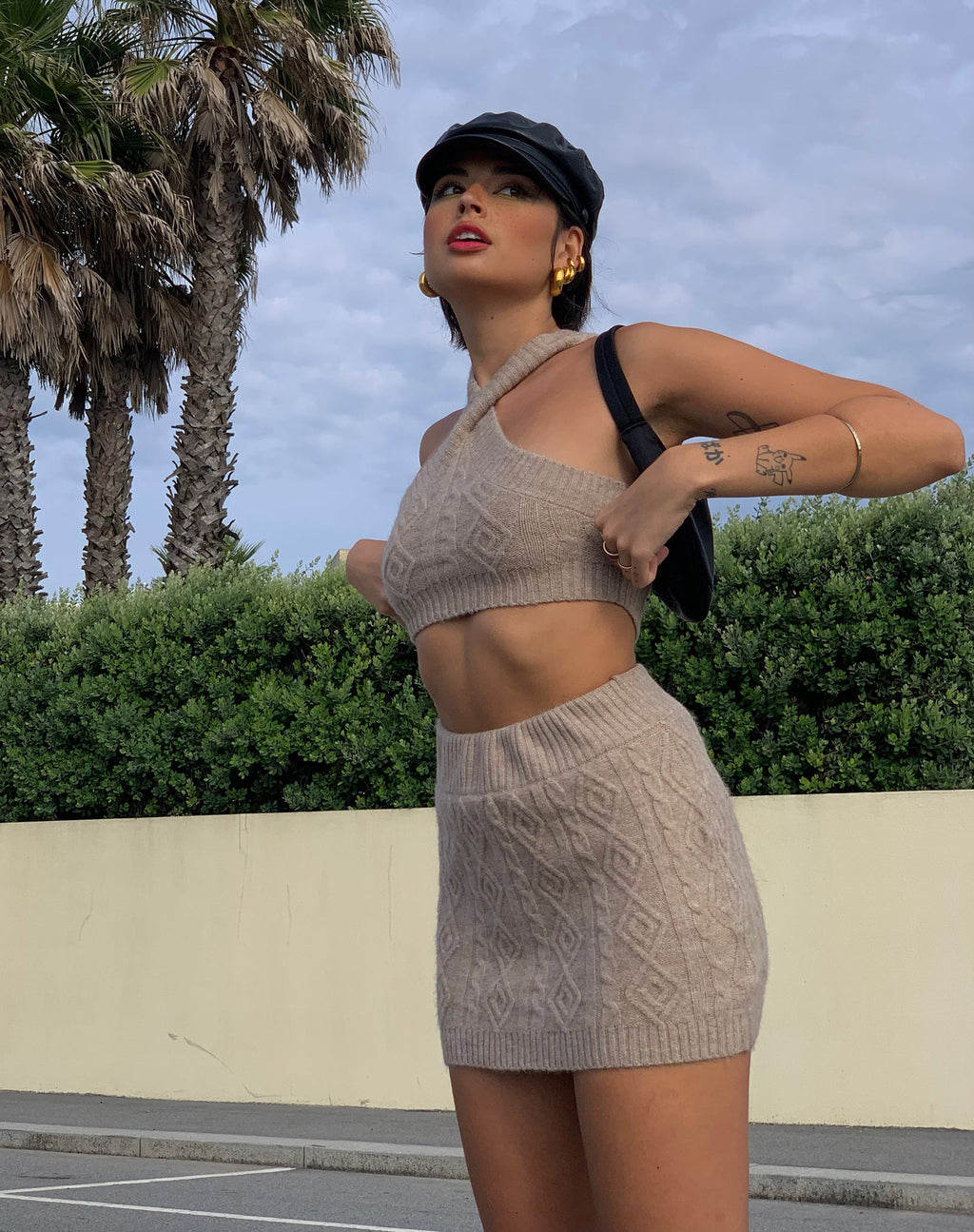 Asira Crop Top de punto avena