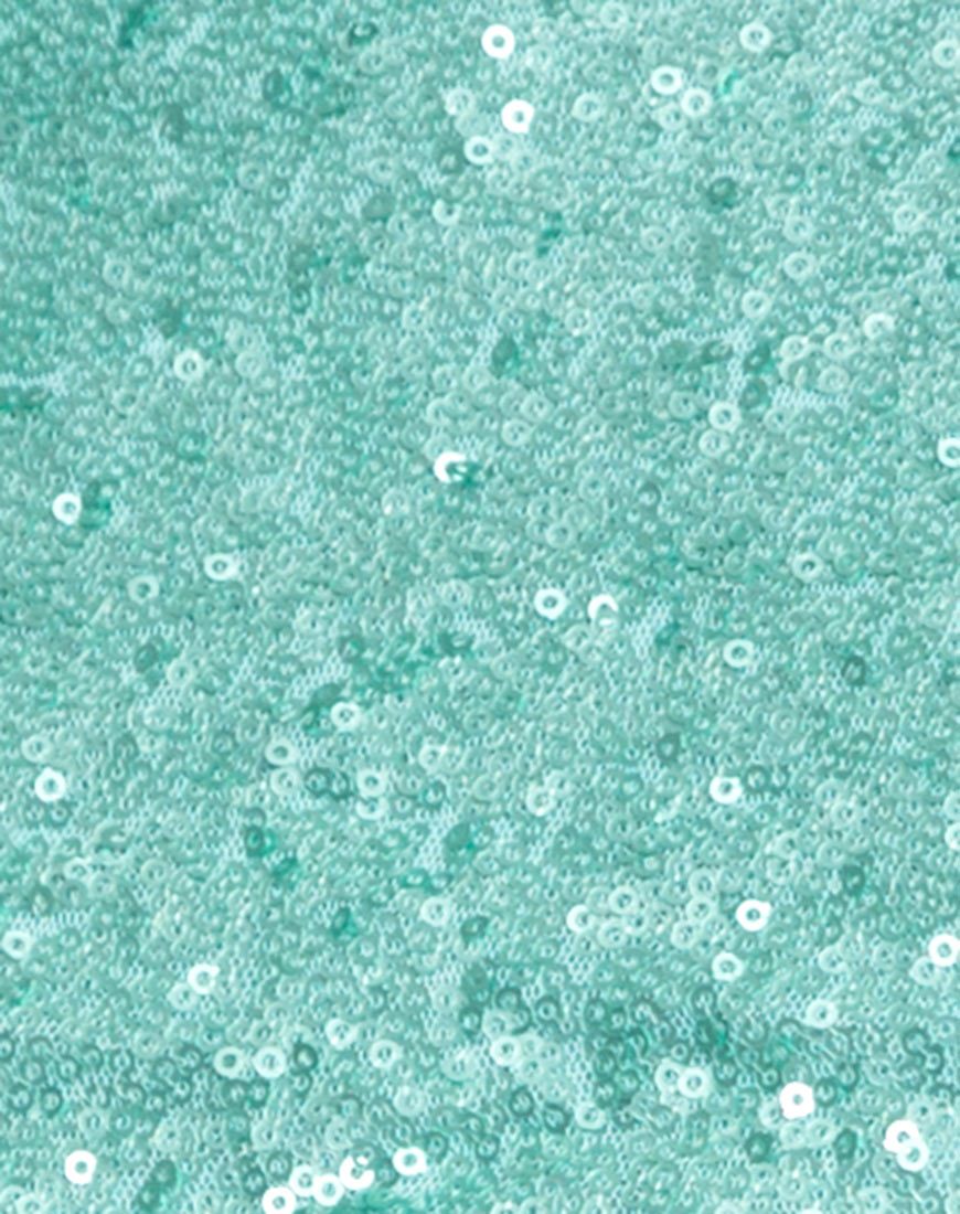 Imagen del top Athena de mini lentejuelas color menta