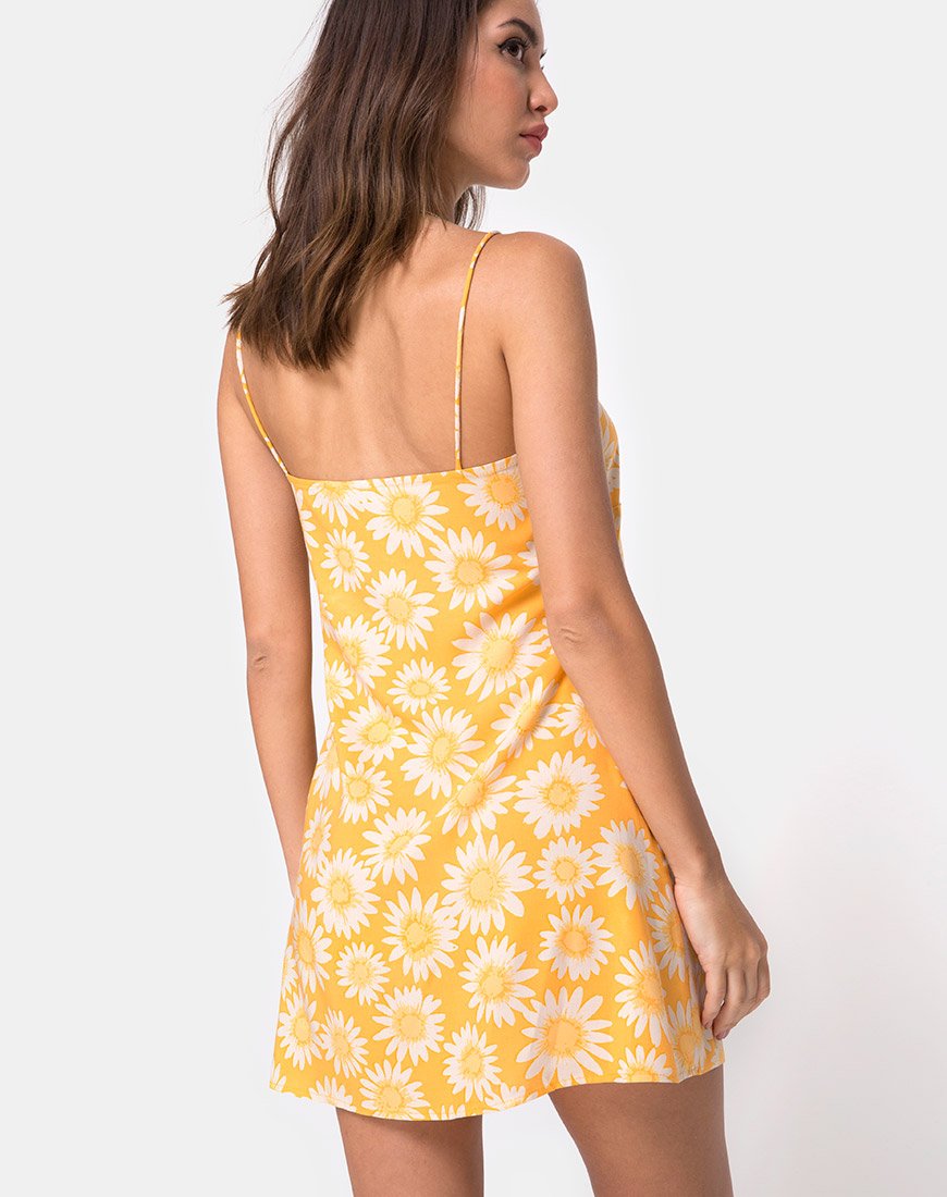 Auvaly Slip Dress en Sunkissed Floral Amarillo