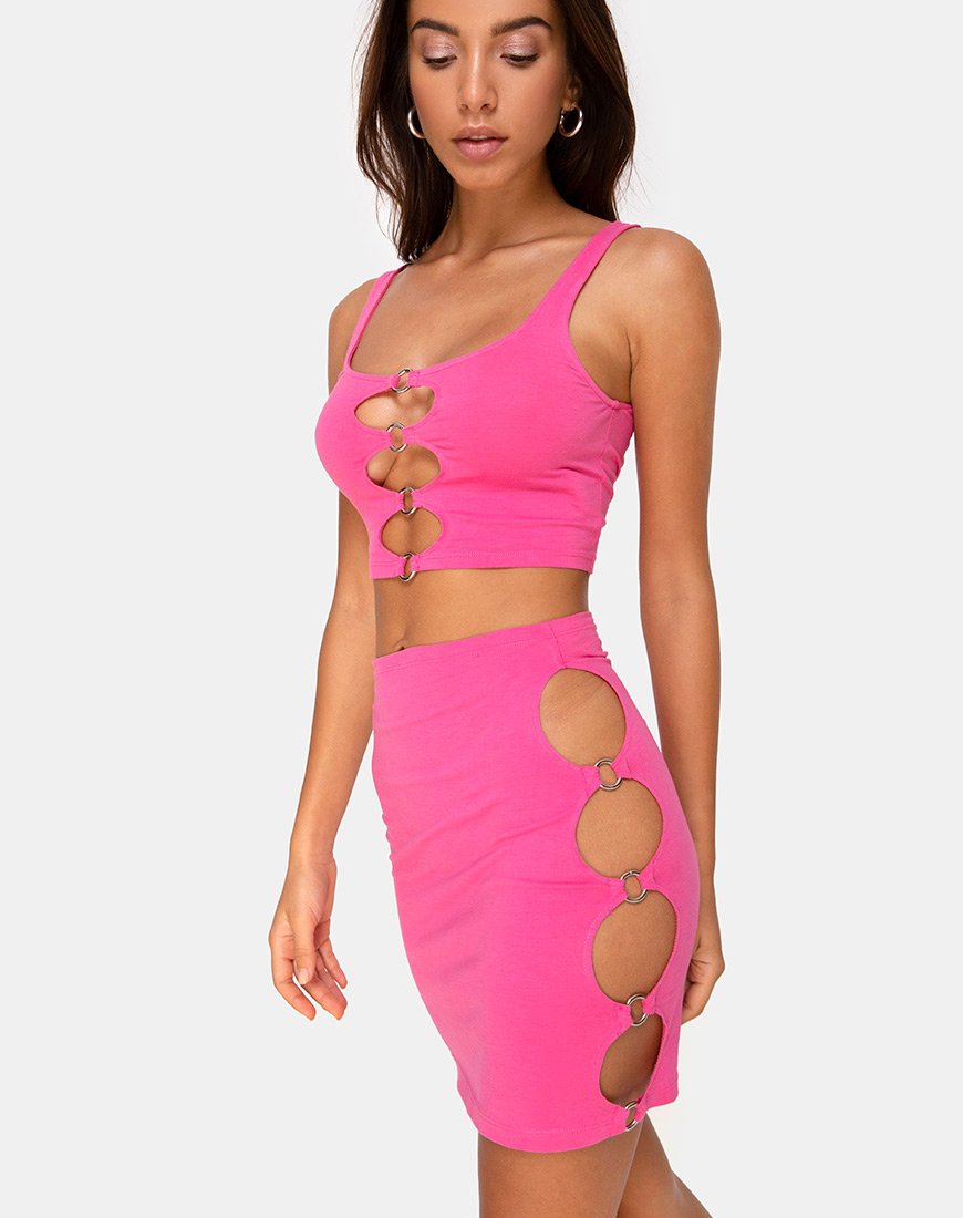 Falda Avelino en rosa años 80