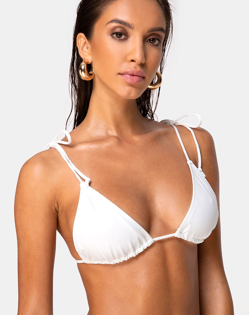 Top de bikini Avella en marfil