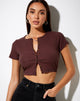 Imagen de Avia Crop Top en canalé marrón y azul marino