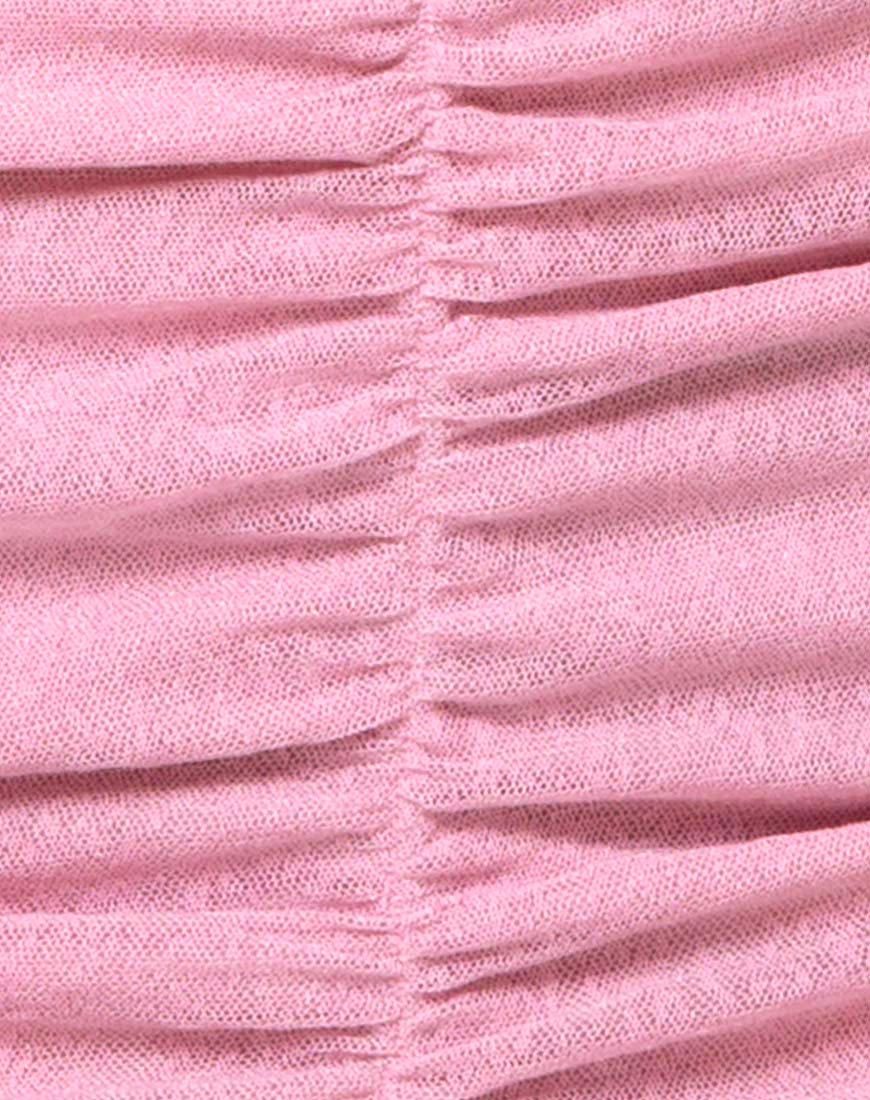 Imagen del vestido Azalea con hombros descubiertos en punto transparente Blush