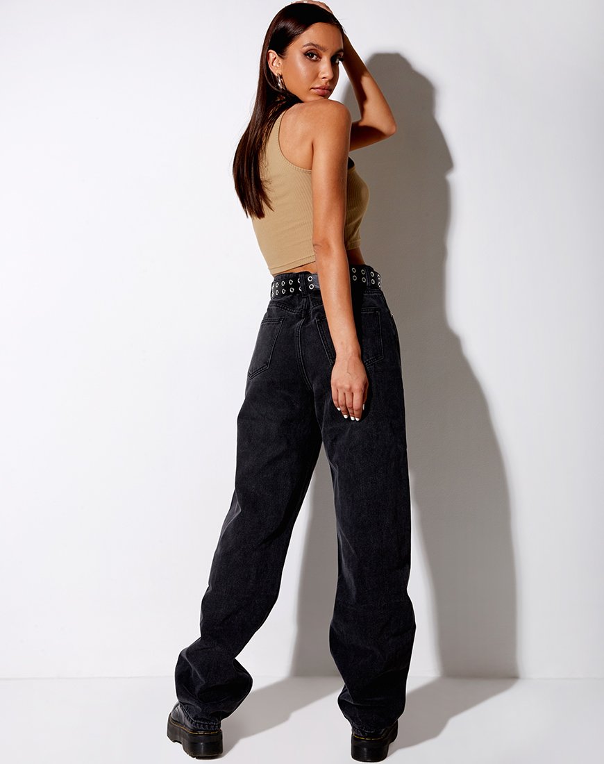 Imagen de Azura Crop Top en canalé camel
