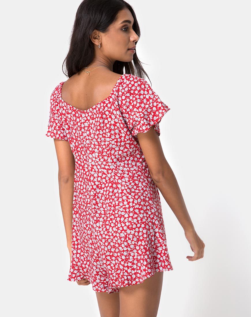 Imagen de Bae Playsuit en Ditsy Rose Red y Plata