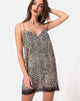 Imagen de Balace Slip Dress in Rar Leopard with Black Lace
