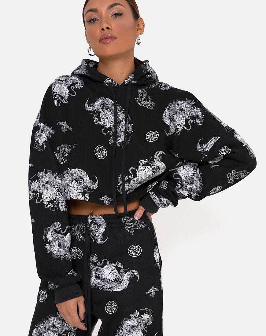Imagen de Roky Cropped Hoody en Dragon Negro