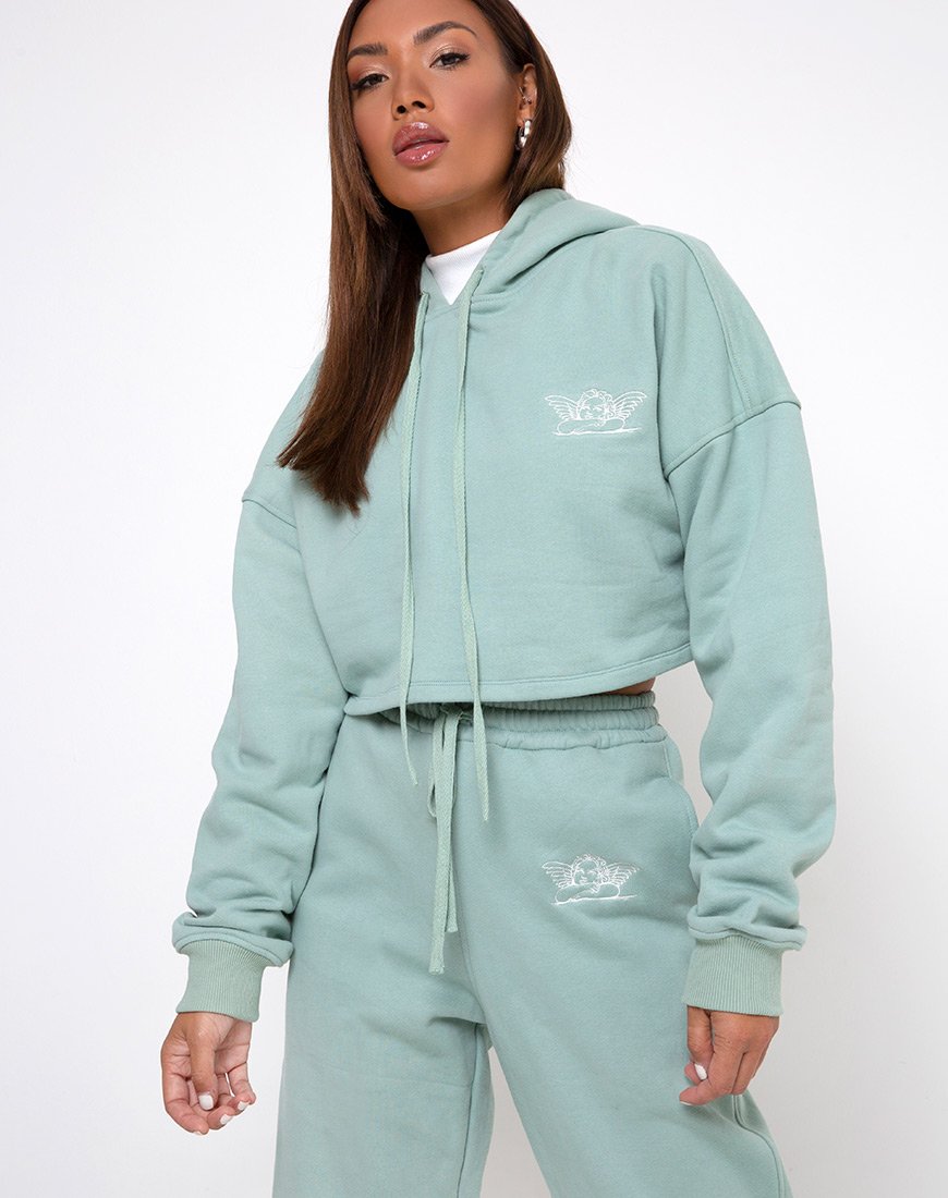 Sudadera con capucha Roky en Seafoam Angelo Embro