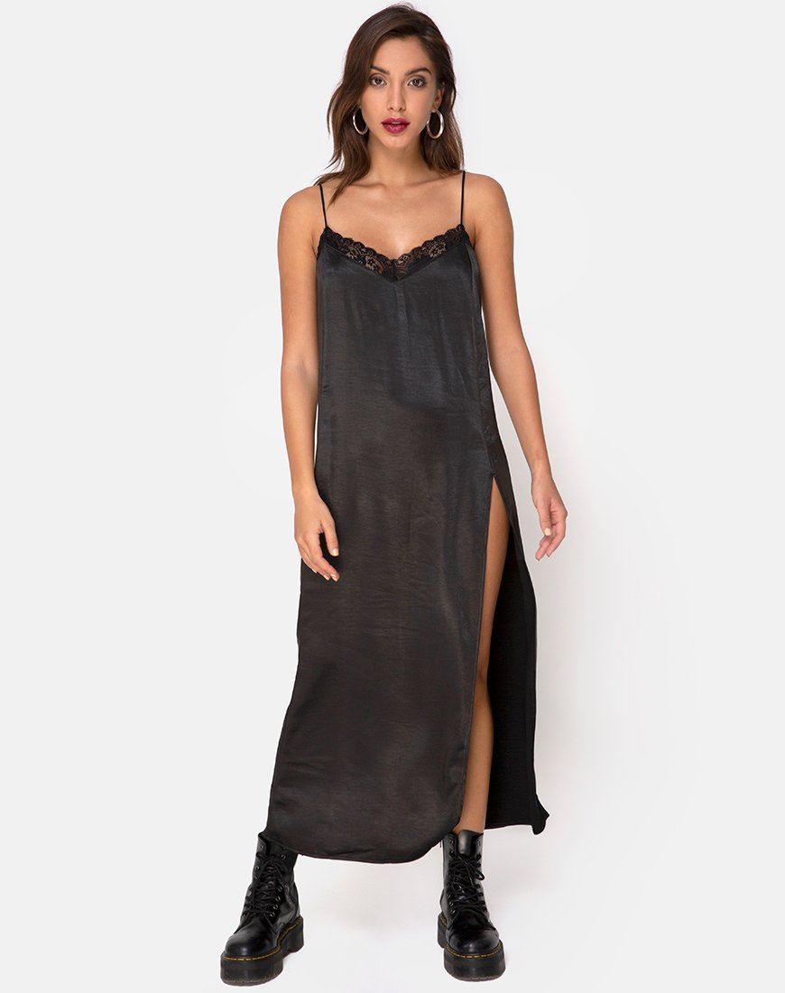 Imagen de Batilia Maxi Dress in Satin Black